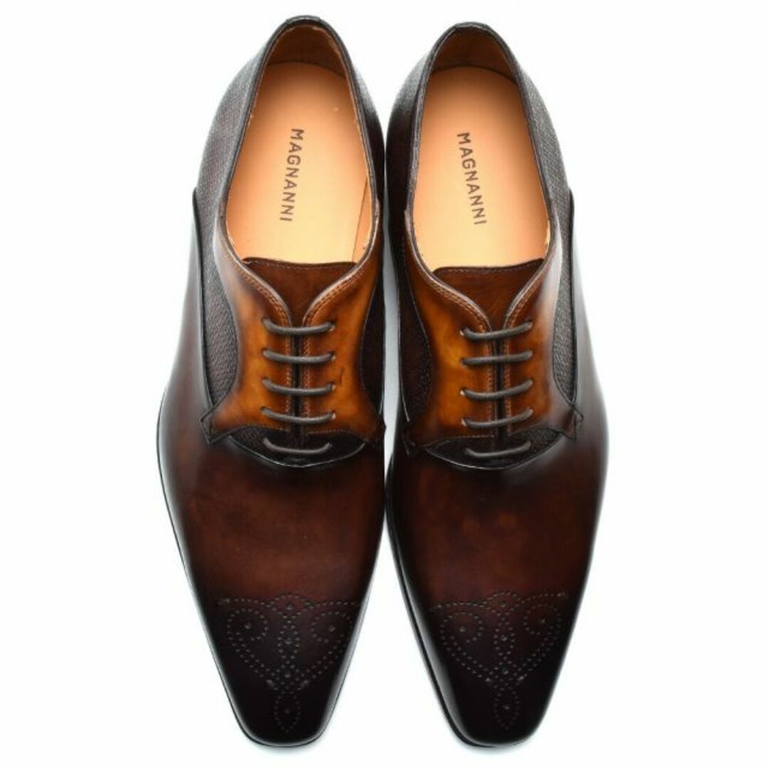 MAGNANNI(マグナーニ)の【CAOBA】マグナーニ MAGNANNI 19534 CAOBA 内羽根プレーントゥ レースアップシューズ ドレスシューズ ボロネーゼ製法 ダークブラウン メンズ【送料無料】 メンズの靴/シューズ(ドレス/ビジネス)の商品写真