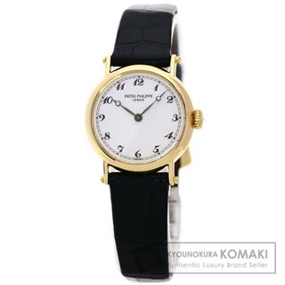 PATEK PHILIPPE 4860J カラトラバ オフィサー  腕時計 K18YG 革 レディース