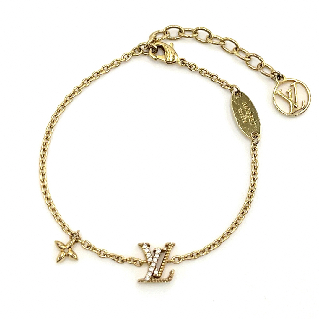 LOUIS VUITTON(ルイヴィトン)のルイヴィトン M00587 ブレスレット･LV アイコニック ストラス ゴールド レディースのアクセサリー(ブレスレット/バングル)の商品写真