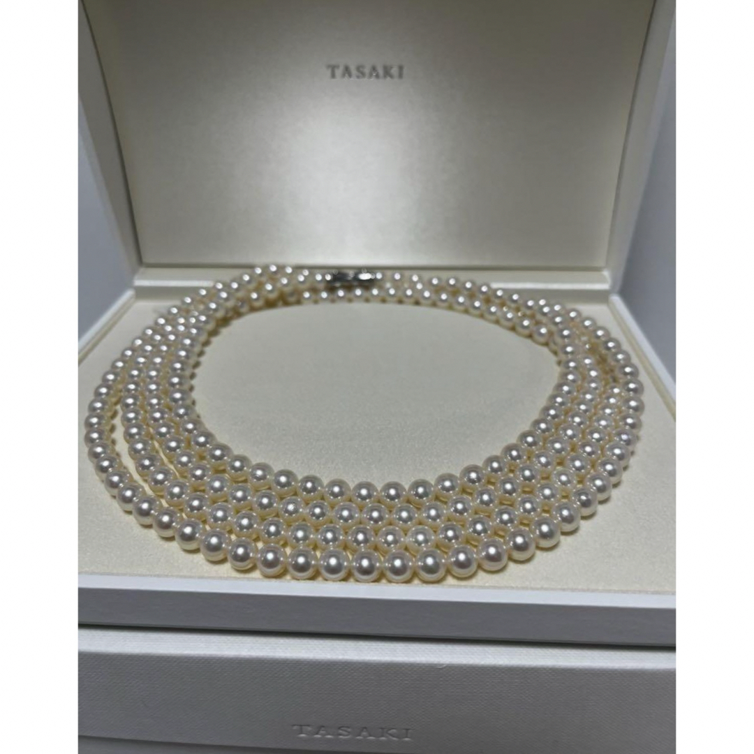 TASAKI(タサキ)の逸品！特注！　タサキ　164cm  ロープロングパールネックレス　シルバー　美品 レディースのアクセサリー(ネックレス)の商品写真