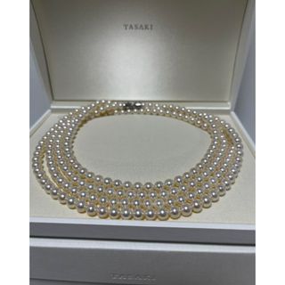 タサキ(TASAKI)の逸品！特注！　タサキ　164cm  ロープロングパールネックレス　シルバー　美品(ネックレス)