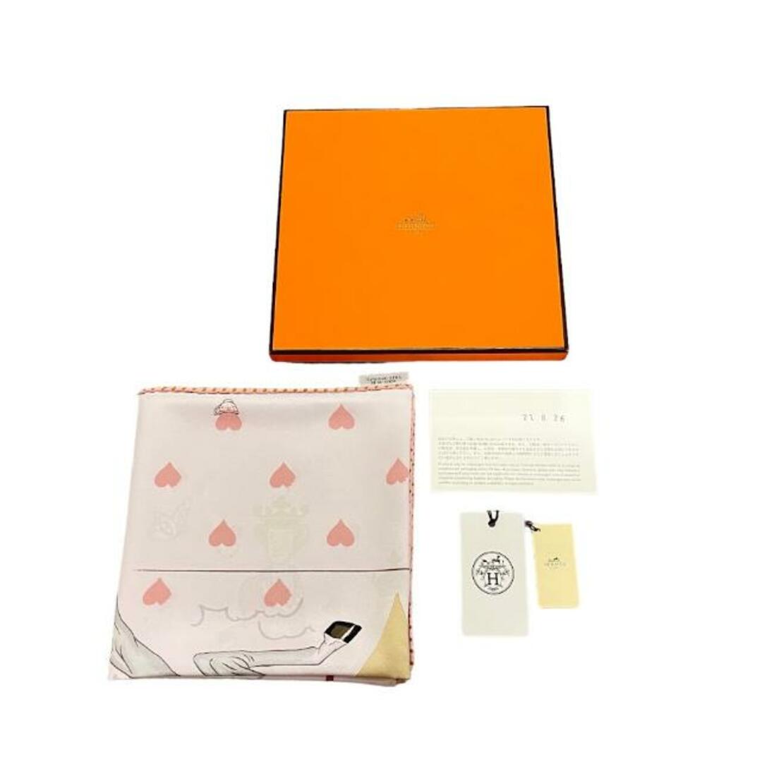 Hermes(エルメス)のエルメス(HERMES)  カレ70 TEA Time スカーフ レディース (カラー：ピンク)  【SAランク】【中古】 レディースのファッション小物(バンダナ/スカーフ)の商品写真