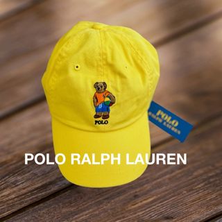 ポロラルフローレン(POLO RALPH LAUREN)のPOLO ラルフローレン　ポロベア　キャップ　ピーチ　米国購入　新品(キャップ)