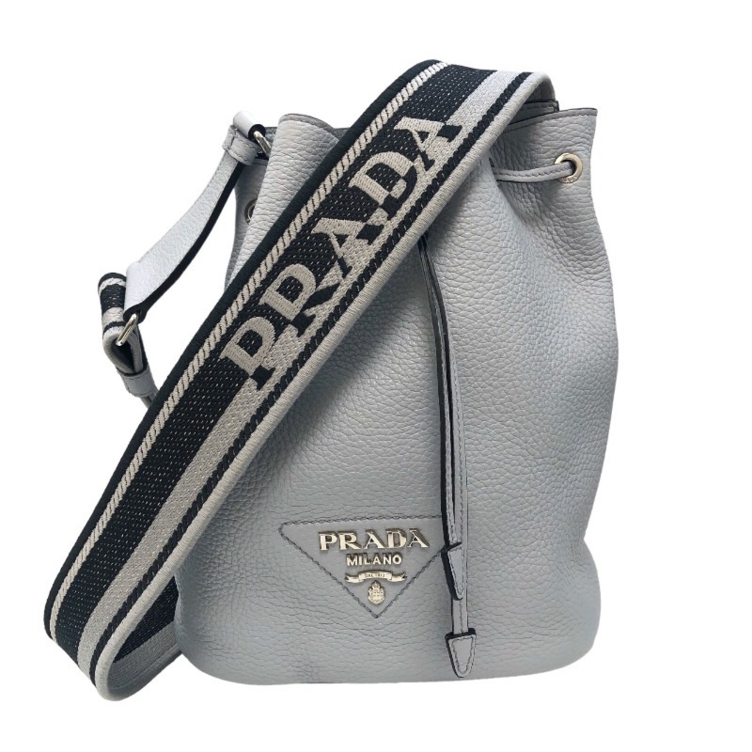 PRADA(プラダ)の　プラダ PRADA レザーバケットバック 1BE060 グレー レザー レディース ショルダーバッグ レディースのバッグ(ショルダーバッグ)の商品写真