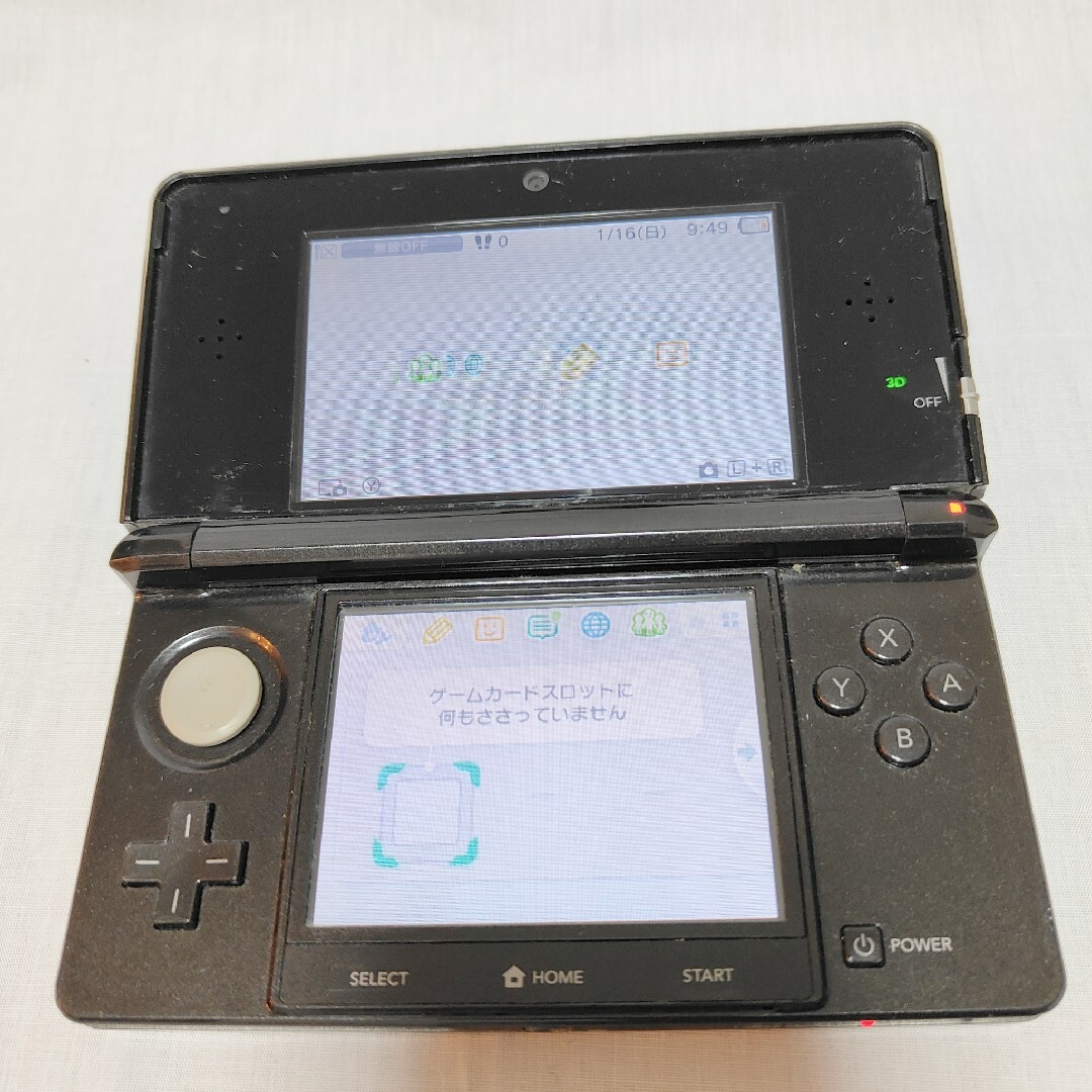 ニンテンドー3DS(ニンテンドー3DS)のNINTENDO 3DS　ブラック エンタメ/ホビーのゲームソフト/ゲーム機本体(携帯用ゲーム機本体)の商品写真