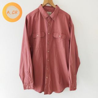 エルエルビーン(L.L.Bean)のL.L.Bean エルエルビーン コットンシャツ メンズ XL 古着 レンガ色(シャツ)