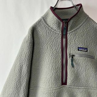 パタゴニア(patagonia)のパタゴニア　シンチラ　フリースジャケット　ライトグレー　Mサイズ　ハーフジップ(ブルゾン)