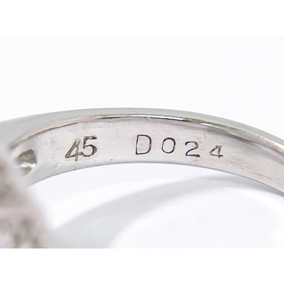 本物 ウォーターオパール ダイヤモンド 0.24ct Pt900 リング 指輪 10.5号 プラチナ ホワイト アクセサリー ジュエリー 中古 レディースのアクセサリー(リング(指輪))の商品写真