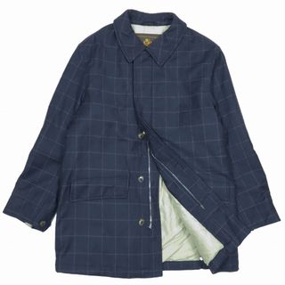 LORO PIANA - ロロピアーナ ストームシステム ウール カシミヤ チェック柄 ステンカラーコート