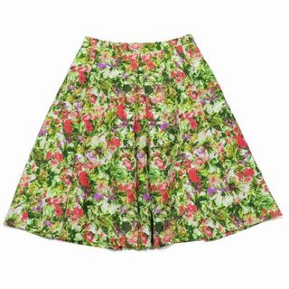 ニジュウサンク(23区)の美品 16SS 23区 オンワード樫山 花柄 ゴブラン風 フレアスカート(ひざ丈スカート)