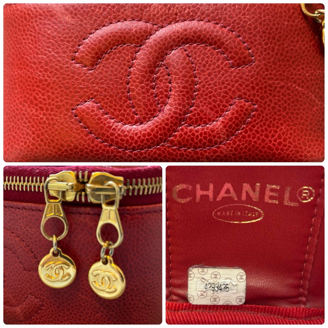 CHANEL(シャネル)の☆CHANEL☆バニティバッグ/鞄/赤/ココマーク/シャネル/キャビア/ハンド レディースのバッグ(ハンドバッグ)の商品写真