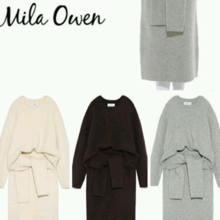 ミラオーウェン(Mila Owen)のスカートのみ 前しぼりニットタイトスカート(ひざ丈スカート)
