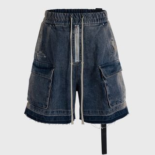 リックオウエンス(Rick Owens)のメンズ　ストラップ付き　デニムカーゴ　ハーフパンツ(ショートパンツ)