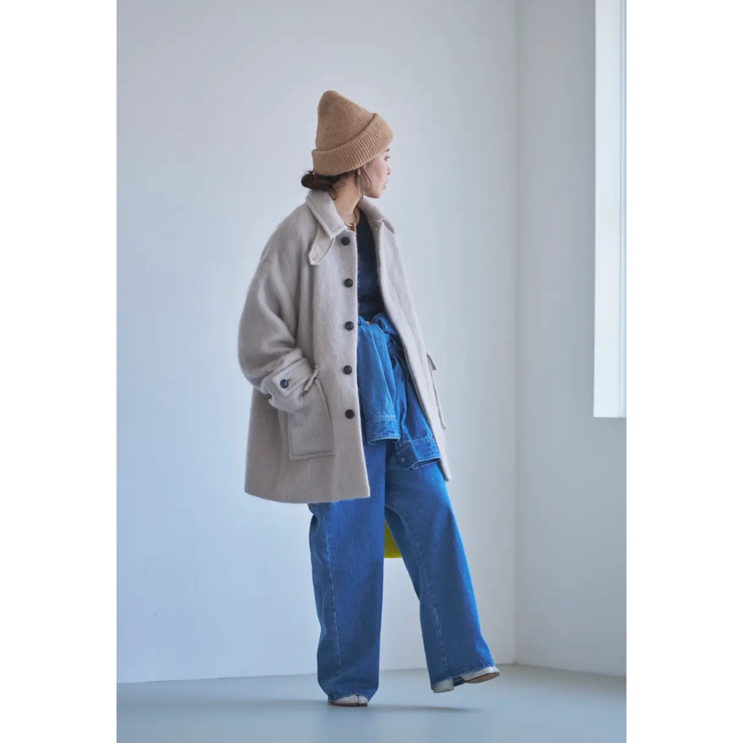 新品未使用oll kyoto / Oji mohair coat / écru レディースのジャケット/アウター(ロングコート)の商品写真