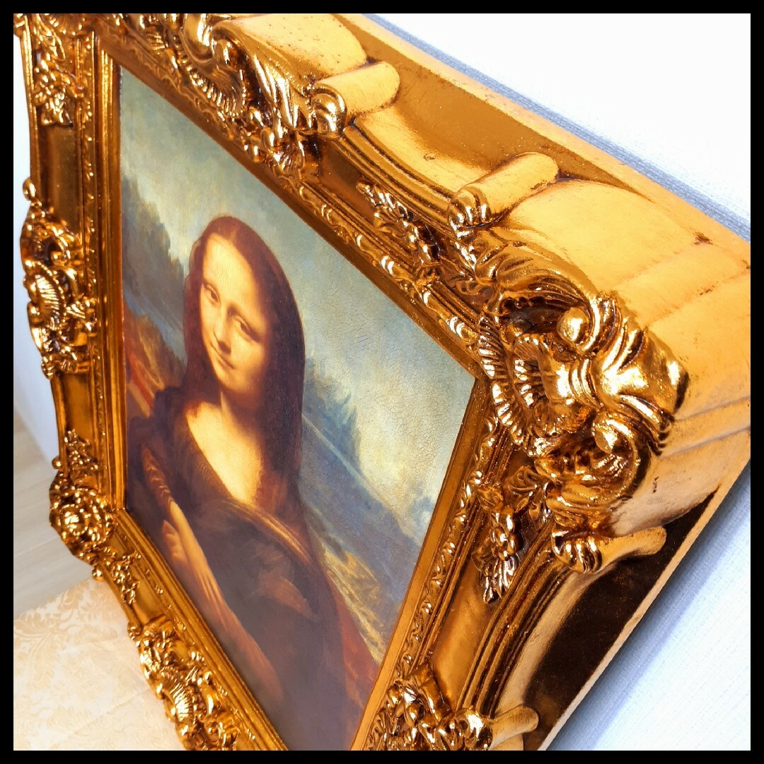 輸入雑貨 ダヴィンチ作 絵画 モナリザ 良質キャンバス生地 金箔 輸入雑貨 ダヴィンチ作 絵画 モナリザ 良質キャンバス生地 金箔