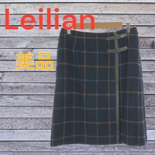 レリアン(leilian)のLeilian レリアン スカート Aライン レディース ネイビー チェック(ミニスカート)