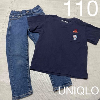 ユニクロ(UNIQLO)のUNIQLO ユニクロ ドラえもん Tシャツ デニム セット 110(その他)