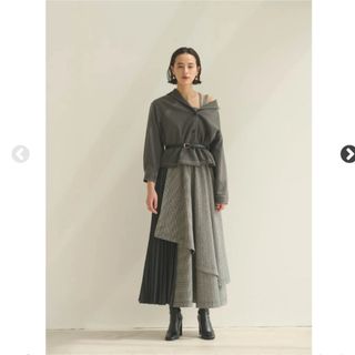 Asymmetry Jacket Dress(Check)(ロングワンピース/マキシワンピース)