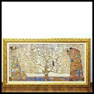 イタリア輸入　グスタフ・クリムト作品　『生命の樹』　ゴールド額縁　前面ガラス張り(絵画/タペストリー)