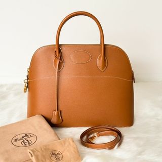 エルメス(Hermes)の【超極美品】エルメス　ボリード35 ハンドバッグ　ブラウン　ストラップ付き(ハンドバッグ)