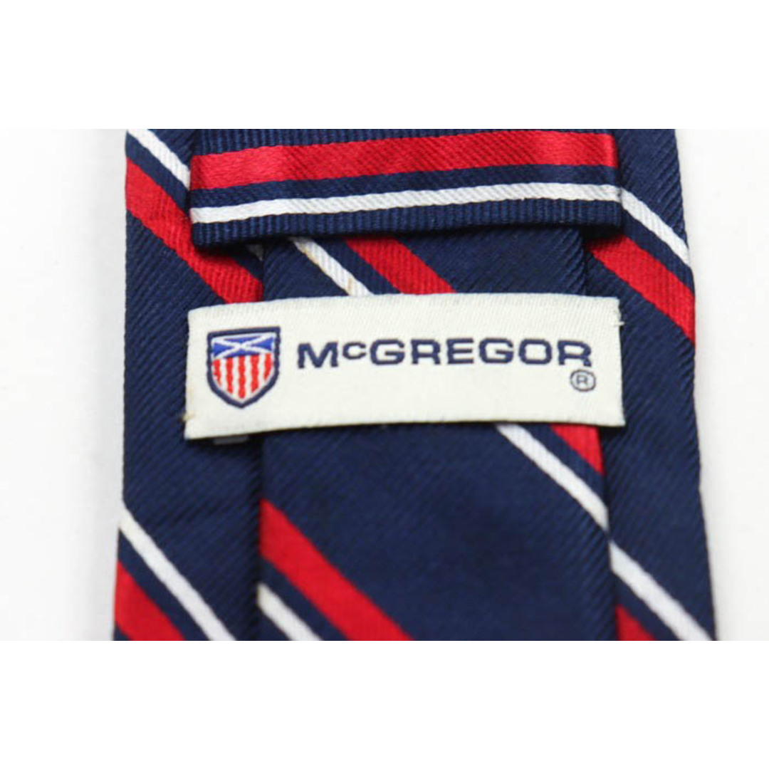 McGREGOR(マックレガー)のマックレガー ブランド ネクタイ シルク ストライプ柄 チェック柄 メンズ ネイビー McGregor メンズのファッション小物(ネクタイ)の商品写真
