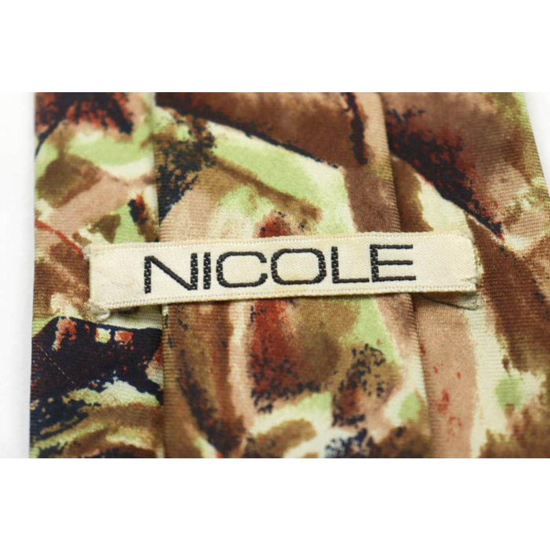 NICOLE(ニコル)のニコル ブランド ネクタイ シルク 総柄 メンズ ブラウン NICOLE メンズのファッション小物(ネクタイ)の商品写真