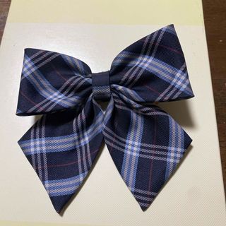 兵庫県　育英高校　制服のリボン　ブルー(その他)
