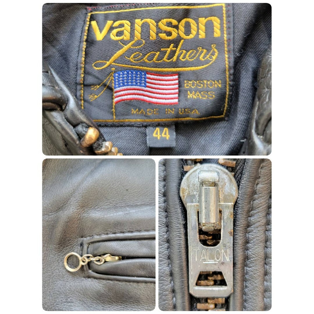 VANSON(バンソン)の【希少】キングサイズ44 バンソン　シングルライダース　ブラック メンズのジャケット/アウター(ライダースジャケット)の商品写真