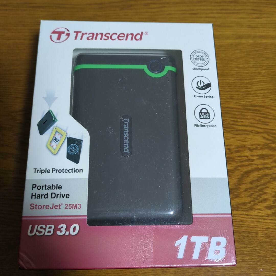 Transcend(トランセンド)のTranscend Portable Hard Drive 1TB  未使用品 スマホ/家電/カメラのPC/タブレット(PC周辺機器)の商品写真