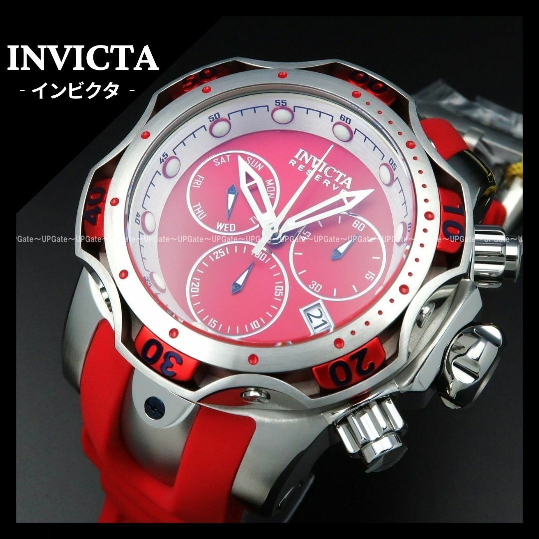 INVICTA(インビクタ)の最上位モデル★スポーティーなレッド INVICTA Venom 46193 メンズの時計(腕時計(アナログ))の商品写真