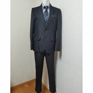 極美品165男子卒業式スーツ セットアップ 礼服 式服 卒服 フォーマルスーツ(ドレス/フォーマル)