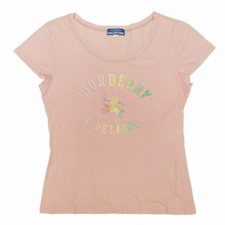 バーバリーブルーレーベル(BURBERRY BLUE LABEL)のバーバリーブルーレーベル ロゴ プリント Tシャツ 半袖 38 ◎ME2(Tシャツ(半袖/袖なし))