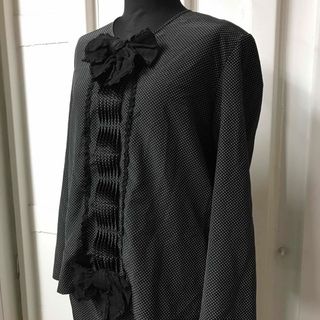 INGEBORG - インゲボルグ 白×黒 チェック柄 ピコフリル ピンタック INGEBORG - インゲボルグ 白×黒 チェック柄 ピコフリル ピンタック