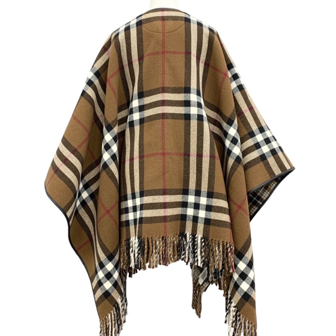 BURBERRY(バーバリー)の未使用 バーバリー BURBERRY アウター ケープ ポンチョ チェック リバーシブル ウール ブラウン系 レディースのジャケット/アウター(ポンチョ)の商品写真