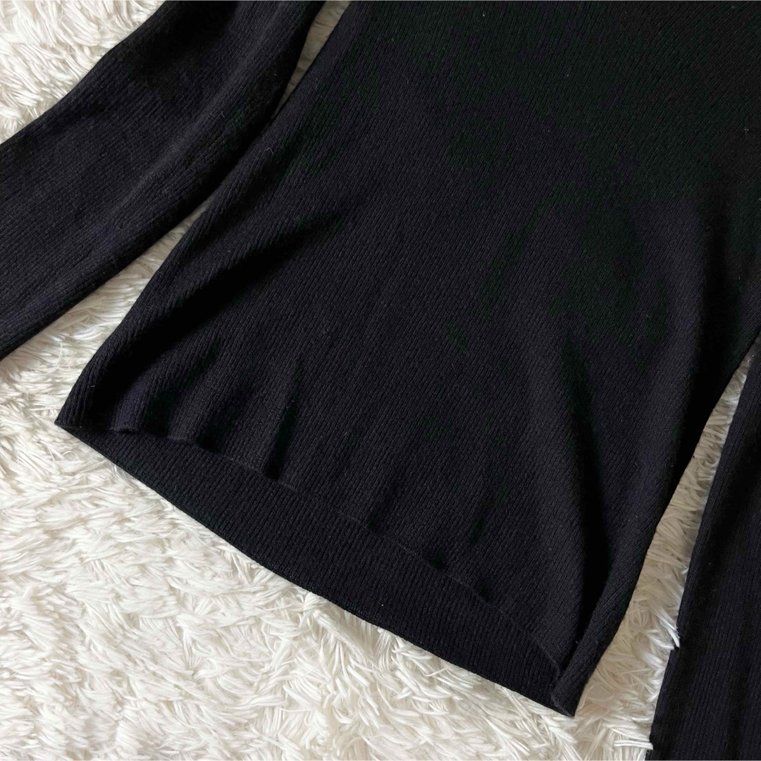 FOXEY BOUTIQUE(フォクシーブティック)のフォクシーブティック カシミヤ  シルク ニット セーター 黒 ブラック L  レディースのトップス(ニット/セーター)の商品写真
