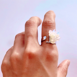 トゥモローランド(TOMORROWLAND)のリング シルバー メタル ホワイト オパール さざれ フリーリング 指輪(リング(指輪))