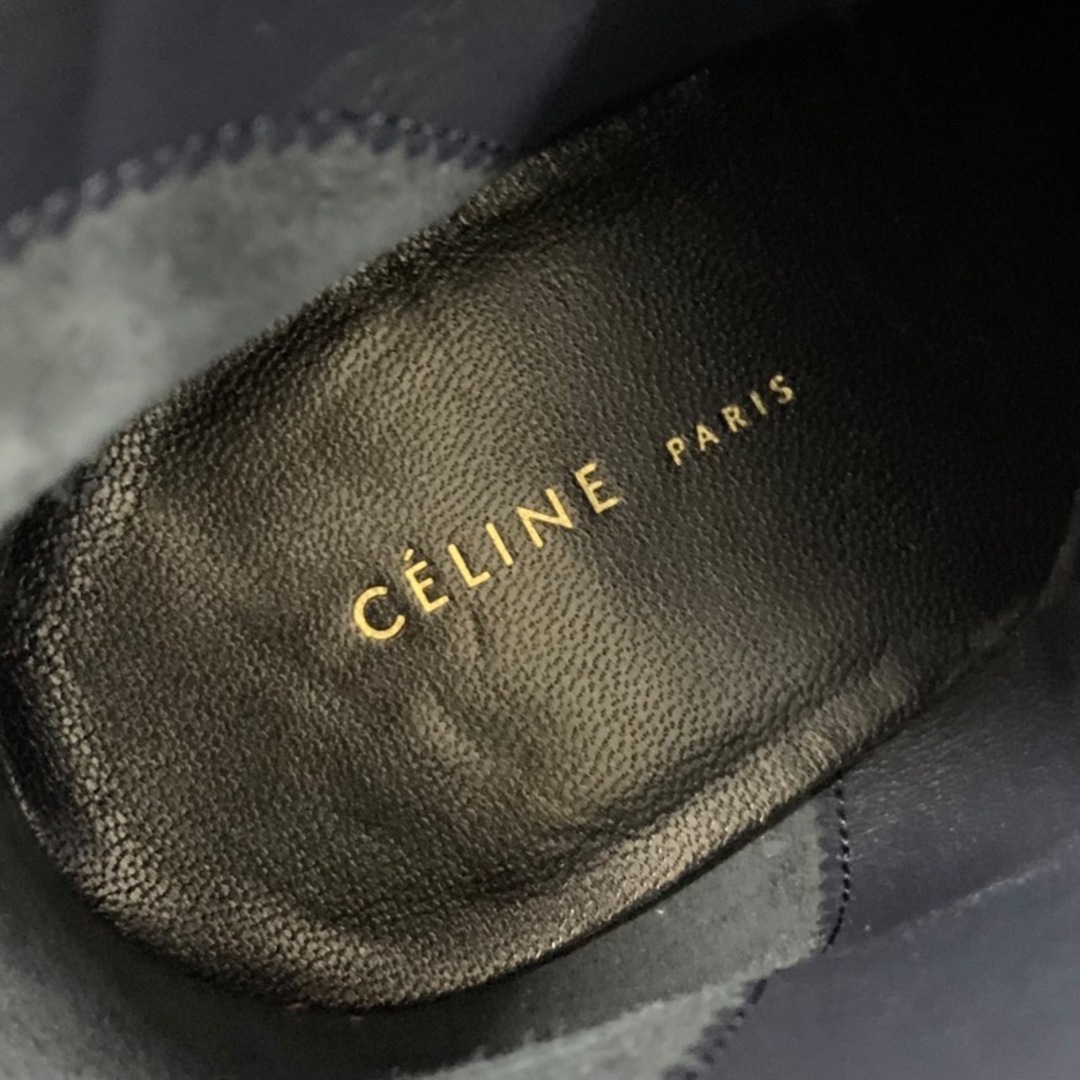 celine(セリーヌ)の未使用 セリーヌ CELINE ブーツ ショートブーツ 靴 シューズ バンバン メタルヒール スエード ブラック 黒 シルバー レディースの靴/シューズ(ブーツ)の商品写真