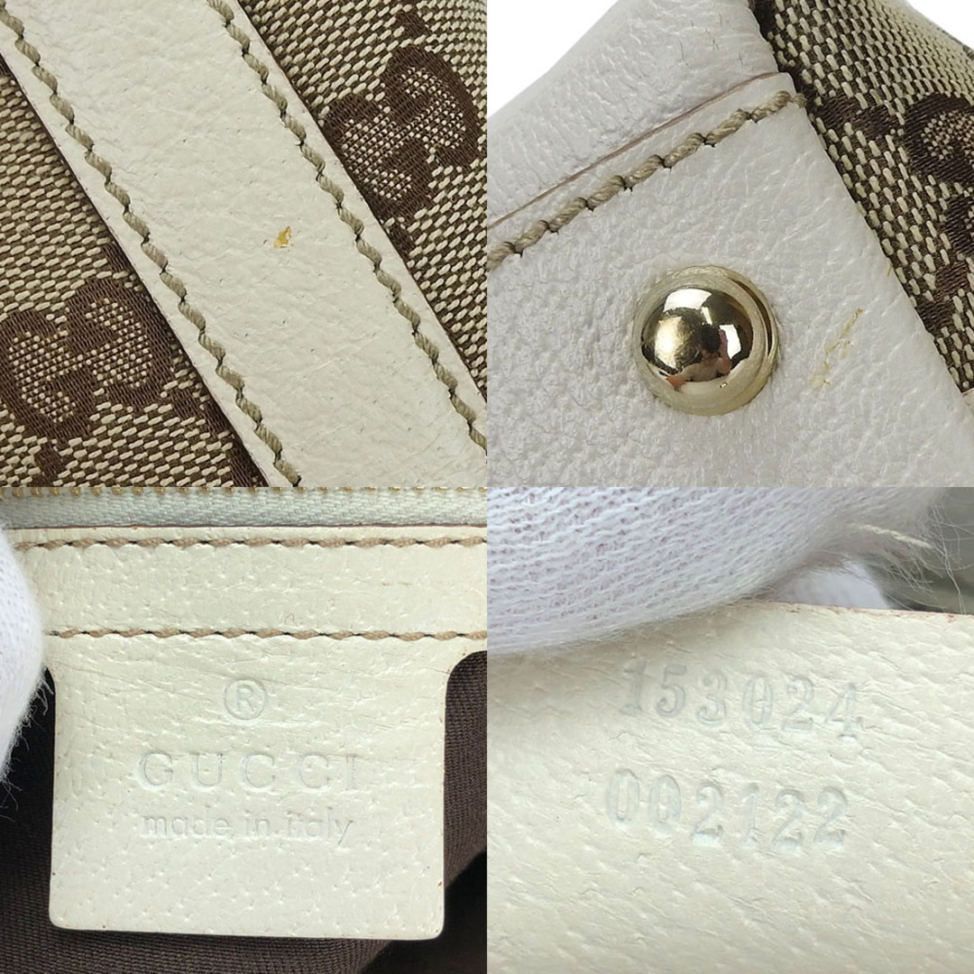 Gucci(グッチ)の【中古】 グッチ トートバッグ 153024 GGキャンバス レザー ベージュ ホワイト レディース 女性 GUCCI レディースのバッグ(トートバッグ)の商品写真