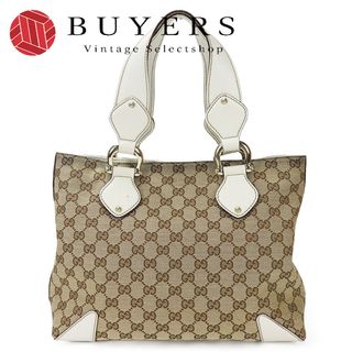 グッチ(Gucci)の【中古】 グッチ トートバッグ 153024 GGキャンバス レザー ベージュ ホワイト レディース 女性 GUCCI(トートバッグ)