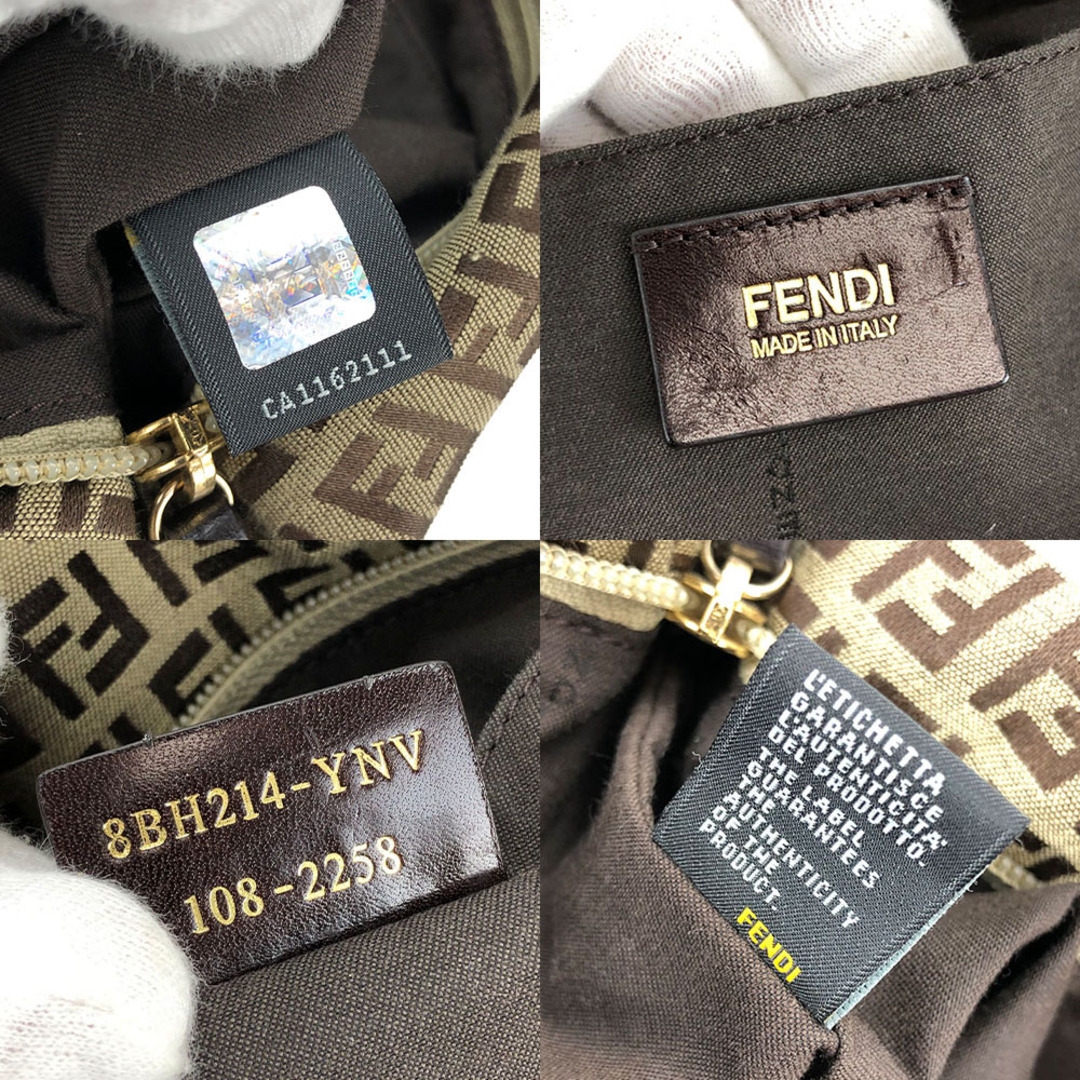 FENDI(フェンディ)の【中古】 フェンディ ハンドバッグ 8BH214 ズッキーノ キャンバス レザー ベージュ ブラウン カジュアル レディース 女性 FENDI レディースのバッグ(ハンドバッグ)の商品写真