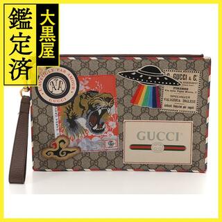 GUCCI　GGスプリーム　クーリエクラッチバッグ　PVC/レザー【430】