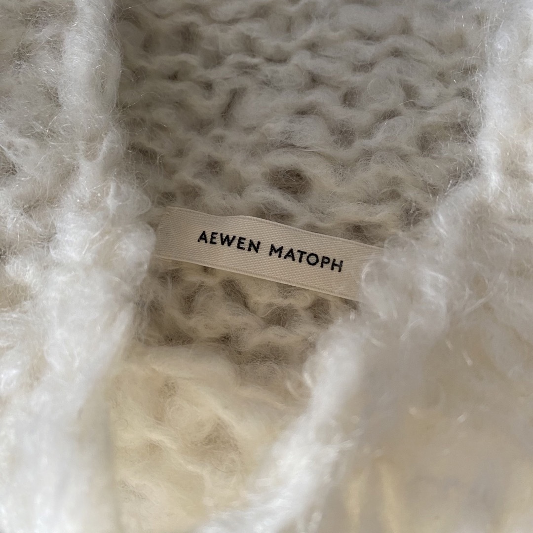 AEWEN MATOPH(イウエンマトフ)のAEWEN MATOPH モヘヤ ウール ナイロン ハンドニット オフホワイト レディースのトップス(ニット/セーター)の商品写真