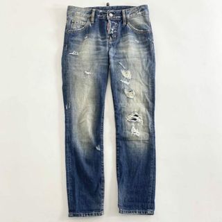 ディースクエアード(DSQUARED2)の54i29① イタリア製 DSQUARED2 ディースクエアード クラッシュ加工 デニムパンツ スキニー ボトム ジーンズ 36 レディース インディゴ(その他)