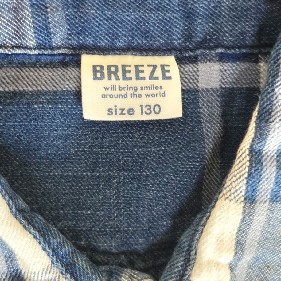 BREEZE(ブリーズ)のBREEZE　130cm　ダンガリーチェックシャツ キッズ/ベビー/マタニティのキッズ服男の子用(90cm~)(ブラウス)の商品写真