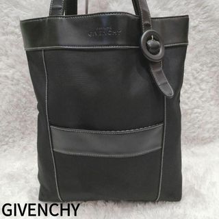 ジバンシィ(GIVENCHY)の【美品】ジバンシー トートバッグ ナイロン レザー ブラック 肩がけ A4可(トートバッグ)