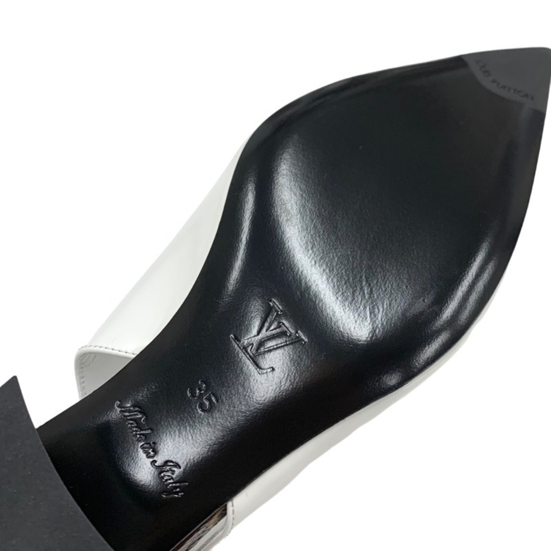 LOUIS VUITTON(ルイヴィトン)の未使用 ルイヴィトン LOUIS VUITTON パンプス サンダル 靴 シューズ LVロゴ スリングバック メタルヒール レザー ホワイト レディースの靴/シューズ(ハイヒール/パンプス)の商品写真