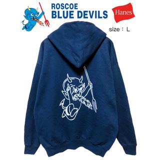 ヘインズ(Hanes)のROSCOE BLUE DEVILS　パーカー　L　紺　USA古着(パーカー)