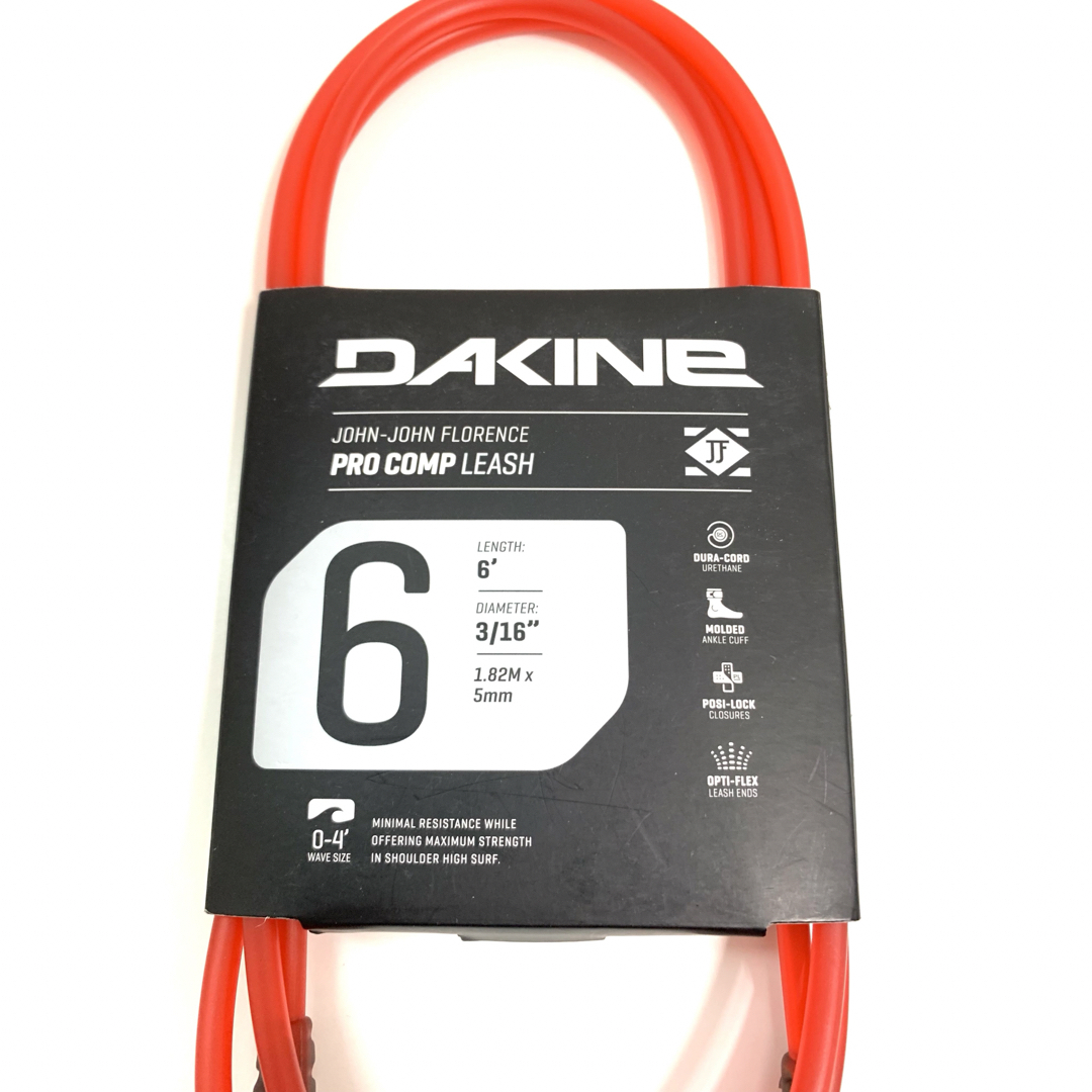 Dakine(ダカイン)の6ft DAKINE ダカイン コンプ 小波 リーシュコード ショートボード 赤 スポーツ/アウトドアのスポーツ/アウトドア その他(サーフィン)の商品写真