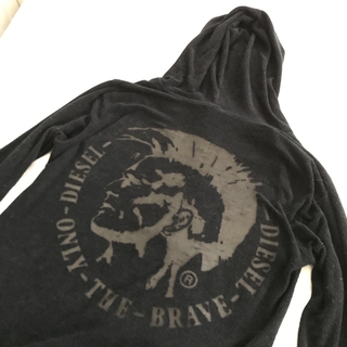 ディーゼル(DIESEL)のディーゼル 黒 ブラック パイル 背中 バッグ ロゴマーク 半袖　カットソー (Tシャツ/カットソー(半袖/袖なし))