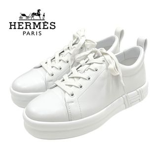 エルメス(Hermes)の未使用 エルメス HERMES ハッピー スニーカー 靴 シューズ レザー ホワイト(スニーカー)